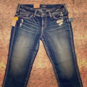 Silver Capris, Suki, size 32